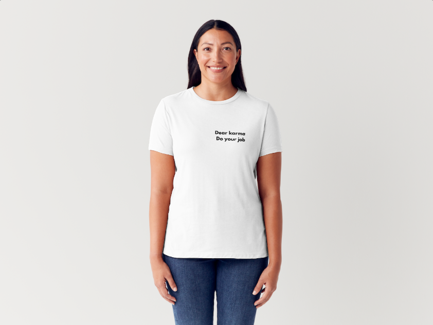 Tricou dama 100% bumbac Dear Karma Alb