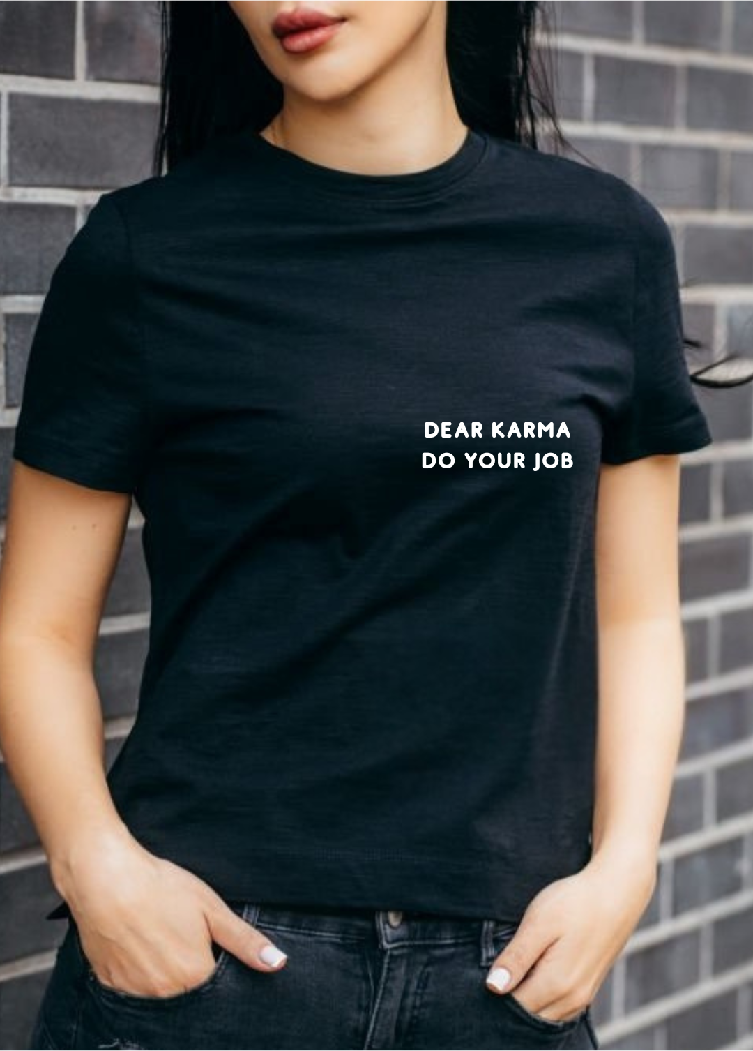 Tricou dama 100% bumbac Dear Karma Negru