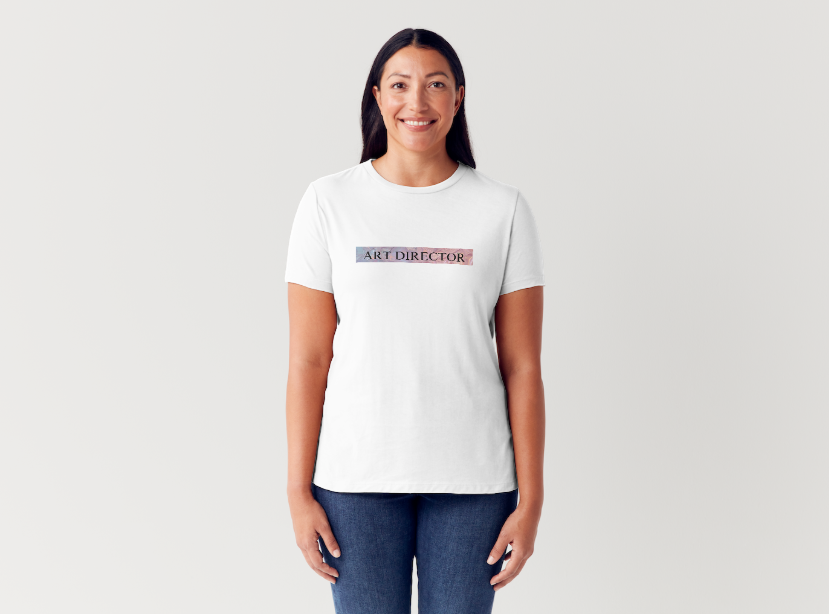 Tricou dama 100% bumbac "Art director" Alb