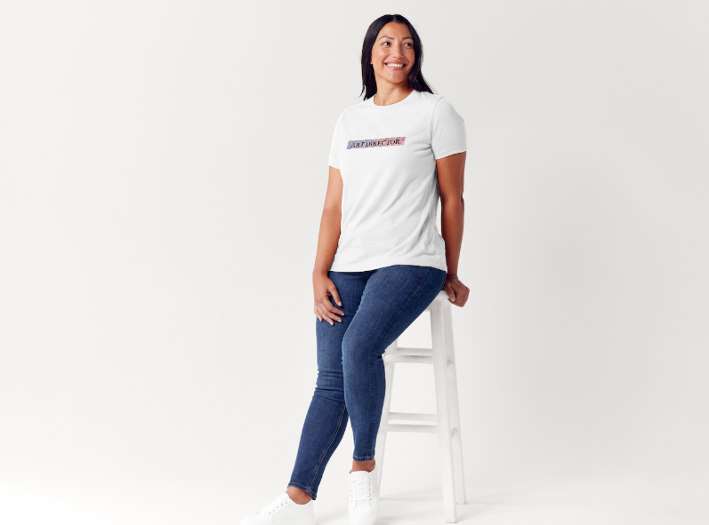 Tricou dama 100% bumbac "Art director" Alb