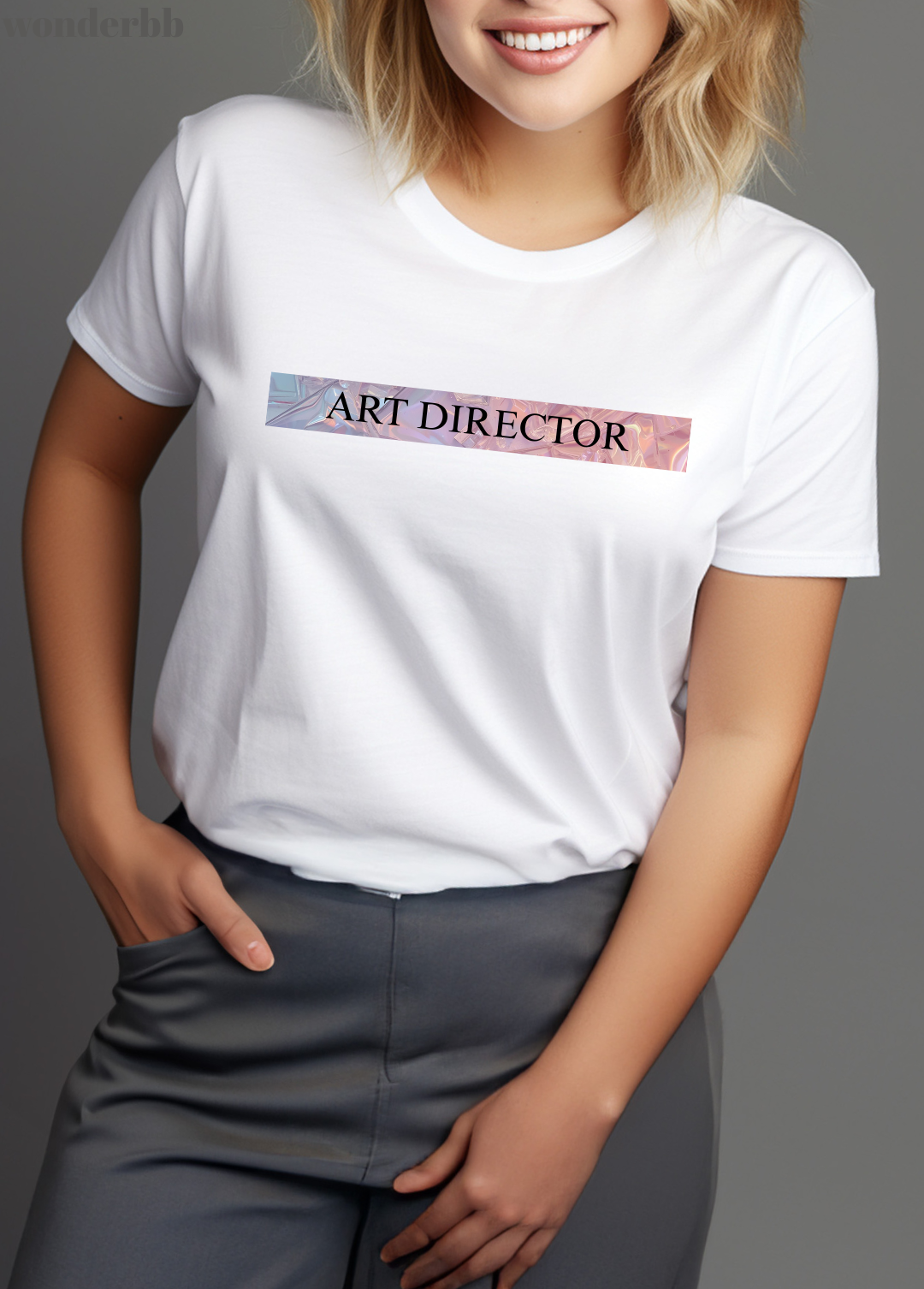 Tricou dama 100% bumbac "Art director" Alb
