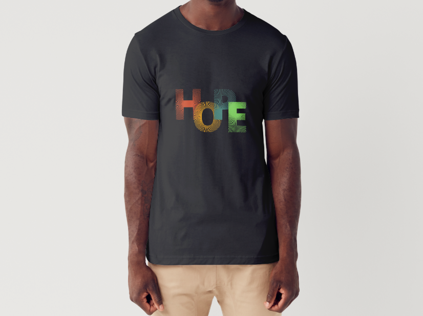 Tricou barbat 100% bumbac "Hope " Negru