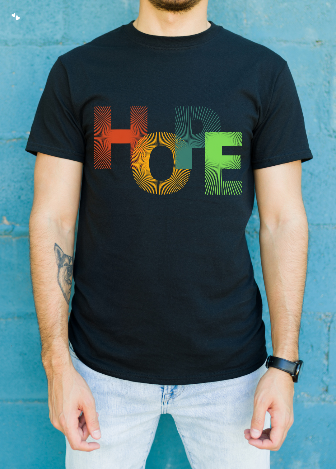 Tricou barbat 100% bumbac "Hope " Negru