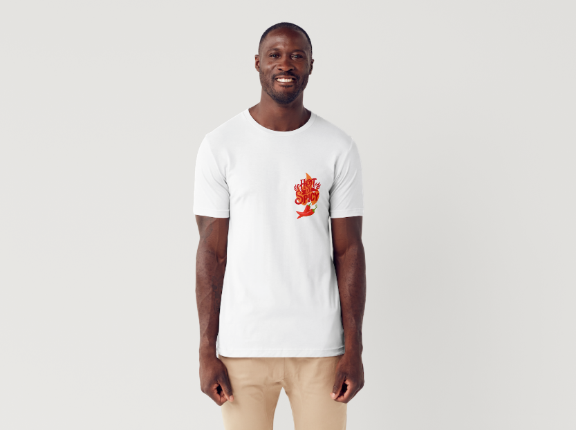 Tricou barbat 100% bumbac "Spicy" Alb