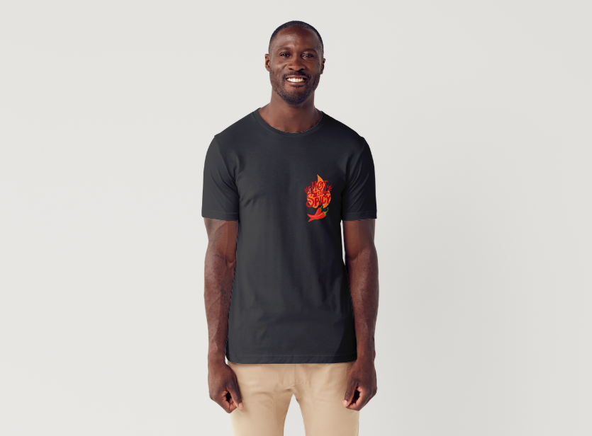 Tricou barbat 100% bumbac "Spicy" Negru