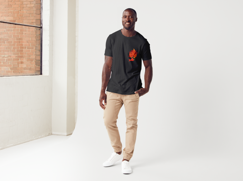 Tricou barbat 100% bumbac "Spicy" Negru
