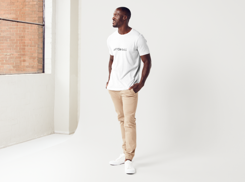 Tricou barbat 100% bumbac "Imperfect" Alb