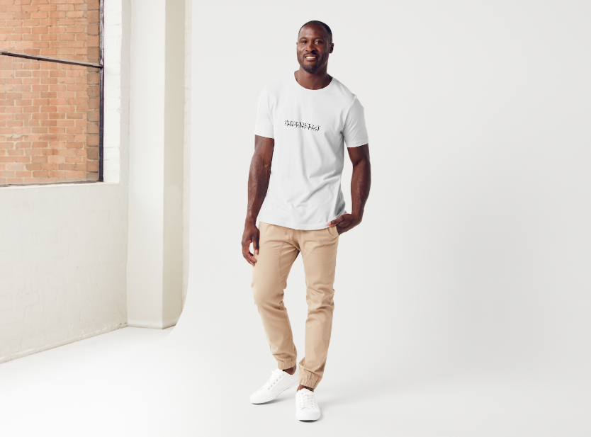 Tricou barbat 100% bumbac "Imperfect" Alb