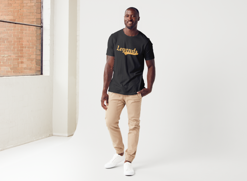 Tricou barbat 100% bumbac "Legends" Negru