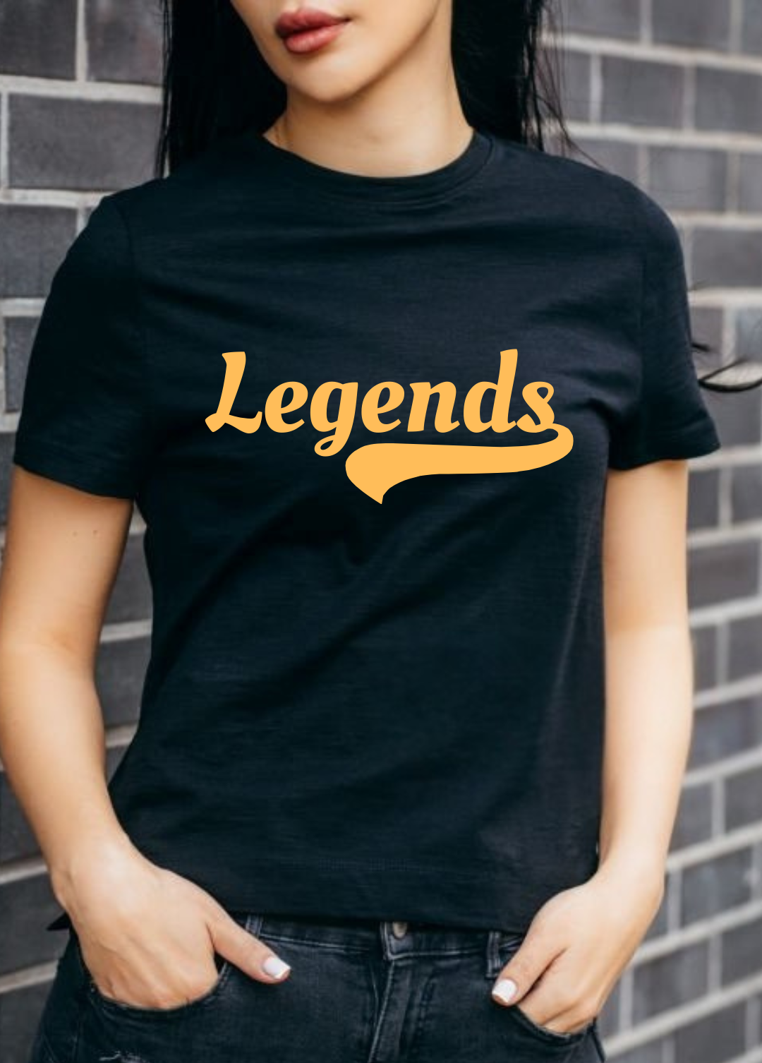 Tricou dama 100% bumbac "Legends" Negru