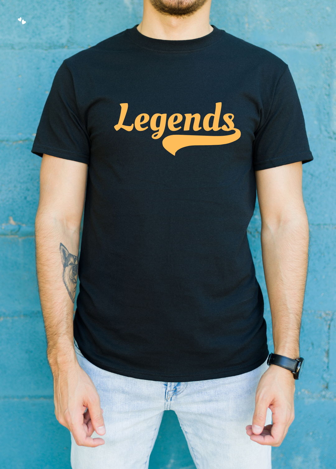 Tricou barbat 100% bumbac "Legends" Negru