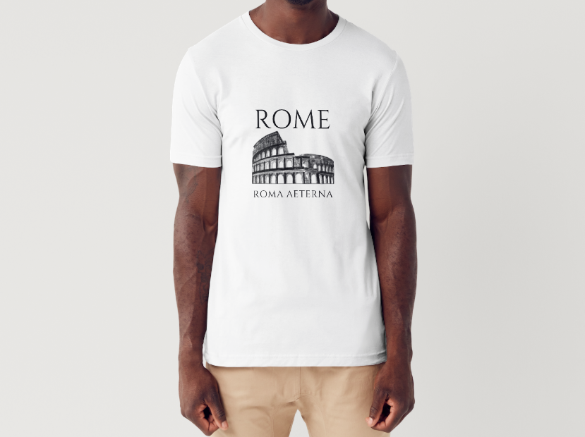 Tricou barbat 100% bumbac "Rome" Alb