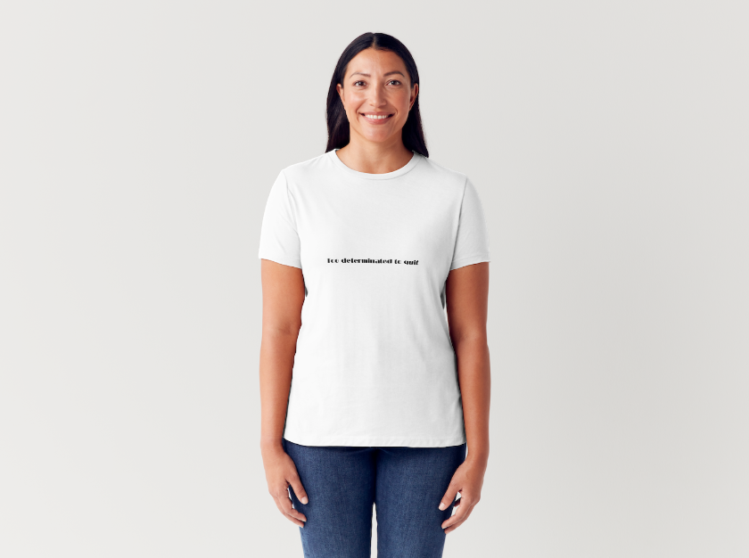 Tricou dama 100% bumbac Too determinate to quit