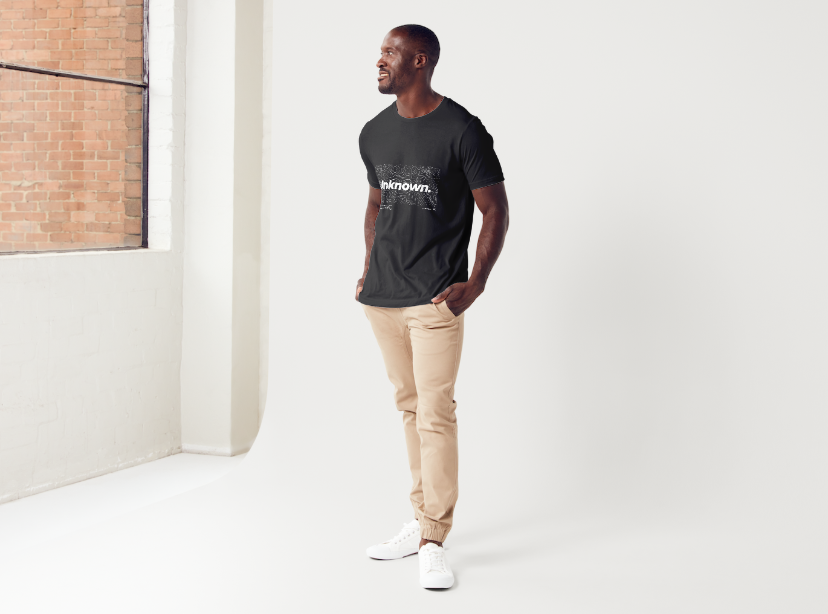 Tricou barbat 100% bumbac "Unknown" Negru
