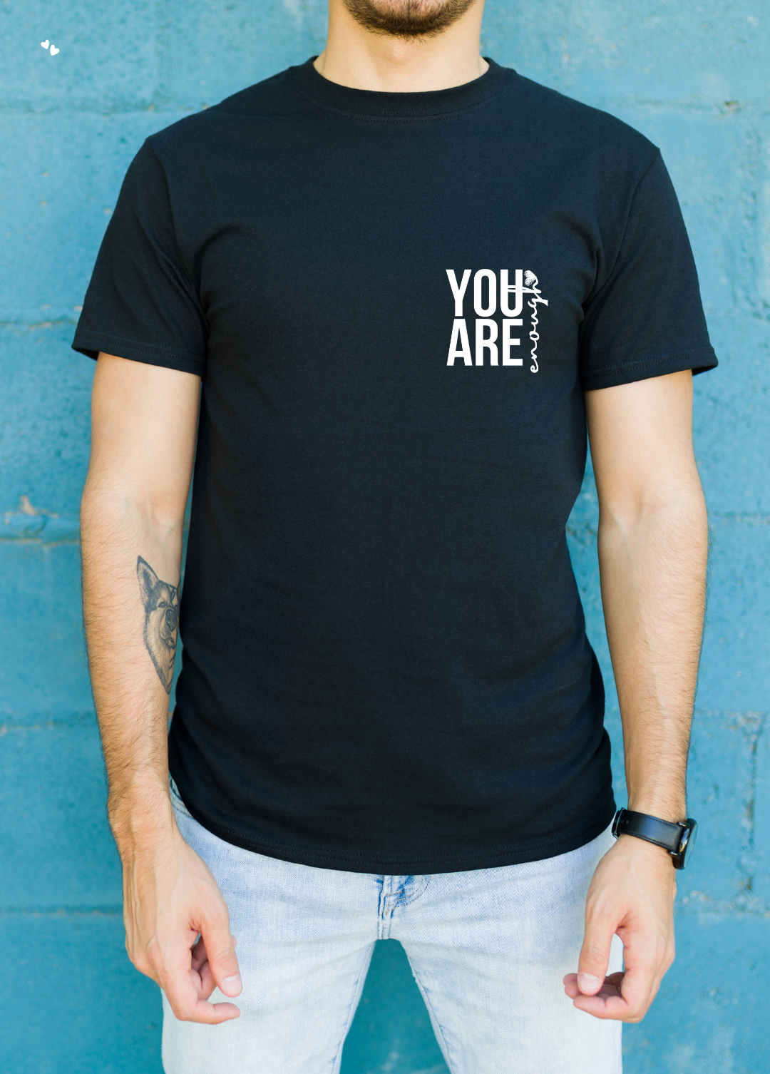 Tricou barbat 100% bumbac "You are enough" Negru