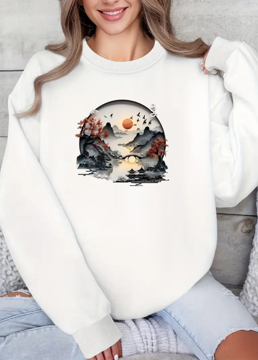 Hanorac de dama oversize ,,Beautiful " Alb