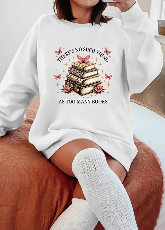 Hanorac de dama oversize ,,Books" Alb