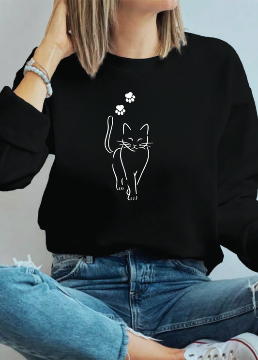 Hanorac de dama oversize ,,Cat walk" Negru