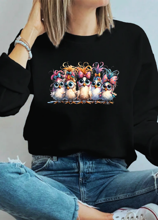 Hanorac de dama oversize ,,Chicks" Negru