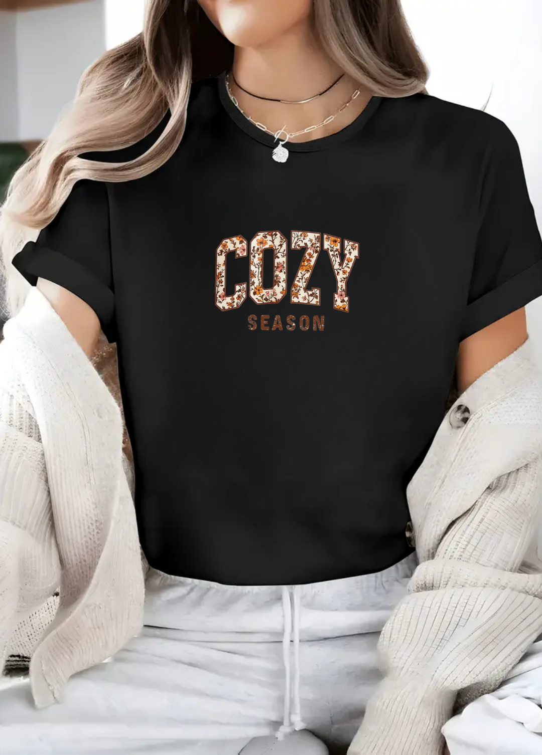 Tricou dama 100% bumbac "Cozy" Negru