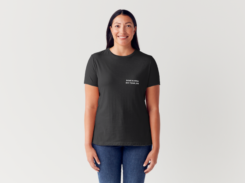 Tricou dama 100% bumbac Dear Karma Negru