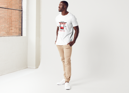 Tricou barbat 100% bumbac "Japan" Alb