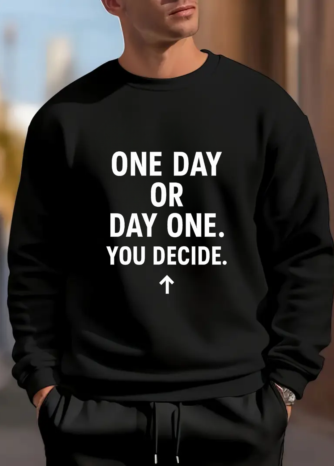 Hanorac barbat oversize ,, One day" Negru