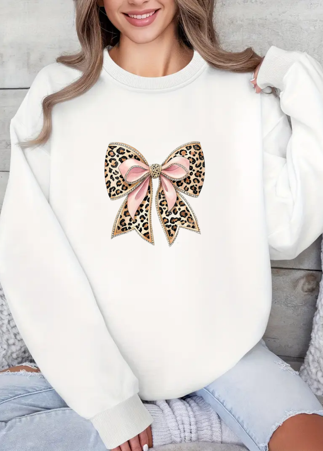 Hanorac de dama oversize ,,Ribbon" Alb