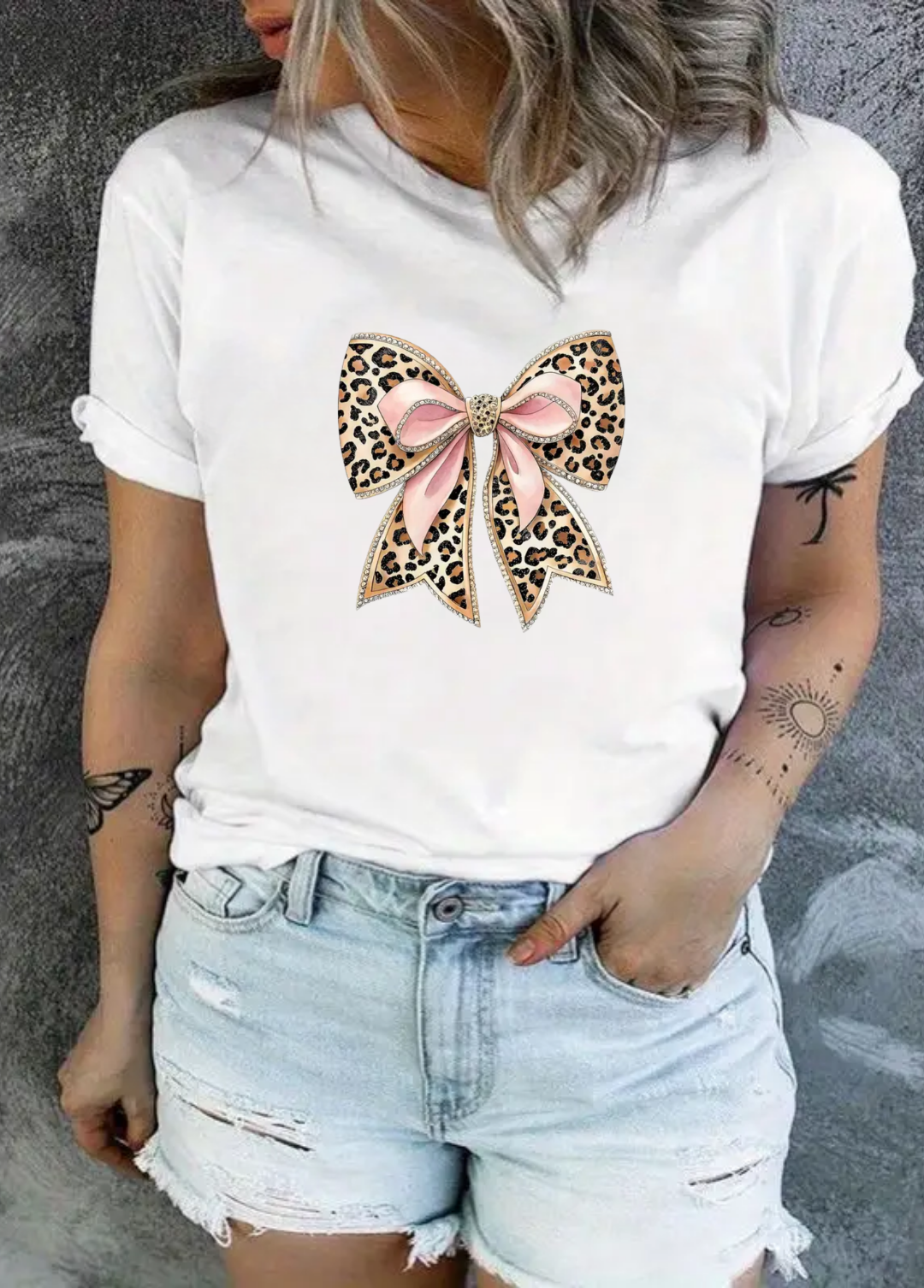 Tricou dama 100% bumbac "Ribbon" Alb
