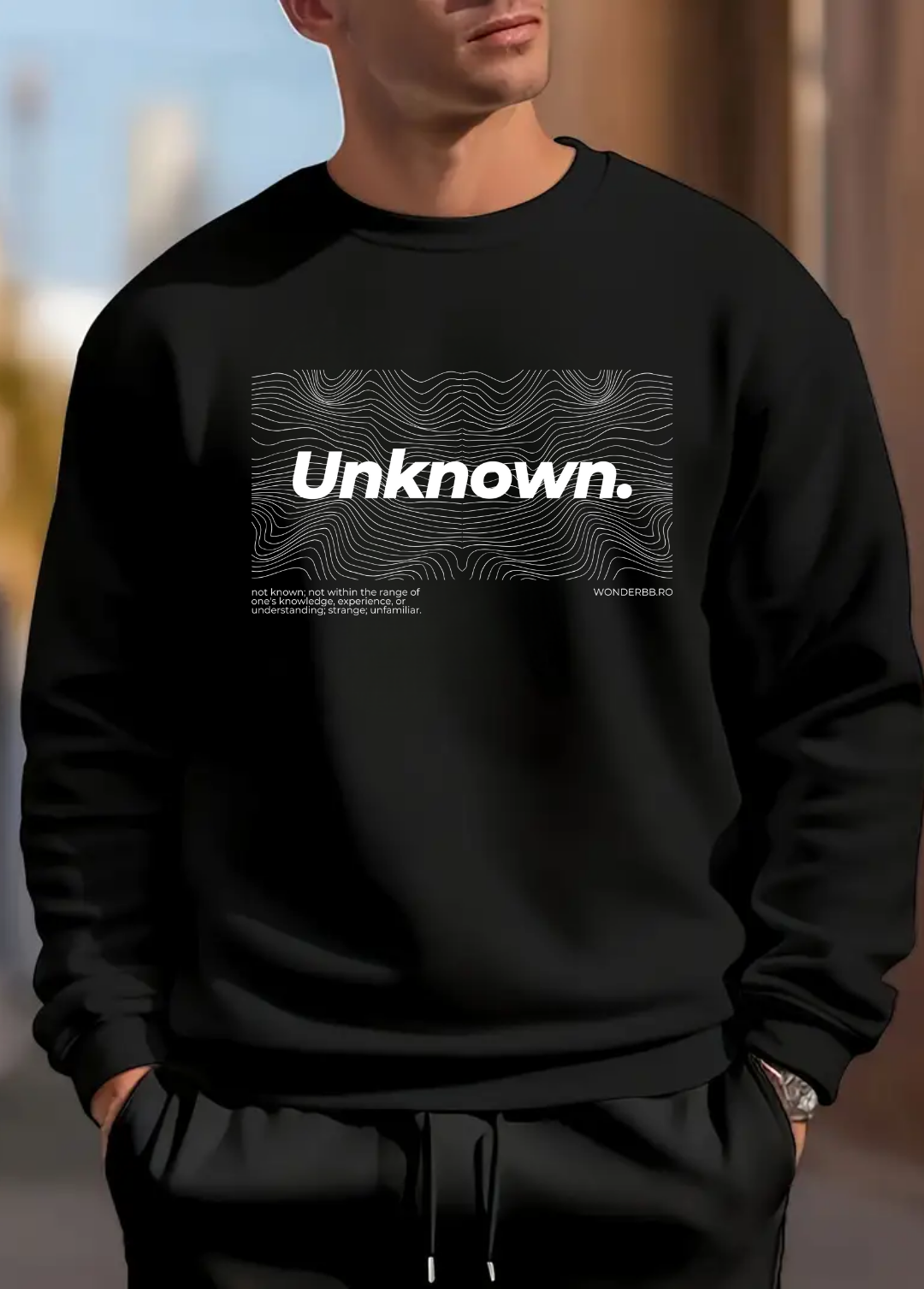 Hanorac barbat oversize ,, Unknown " Negru