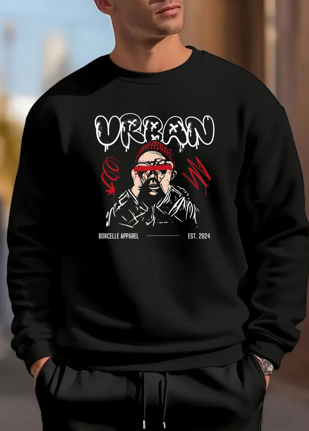 Hanorac barbat oversize ,, Urban " Negru