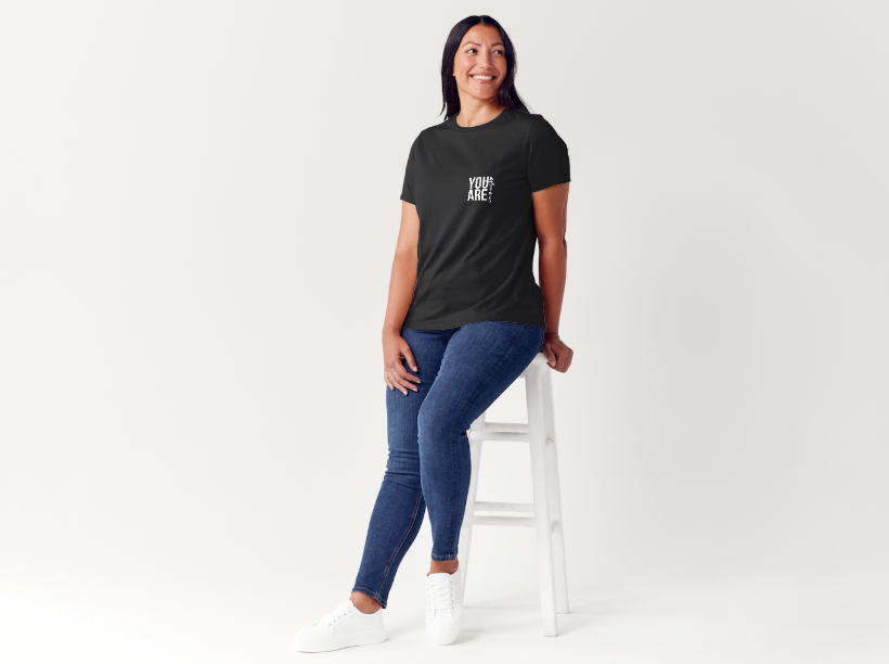 Tricou dama 100% bumbac "You are enough" Negru