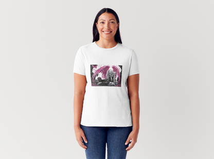 Tricou dama 100% bumbac "Angel Krull" Alb