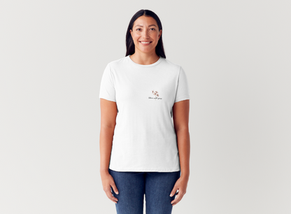 Tricou dama 100% bumbac "Bloom with grace" Alb