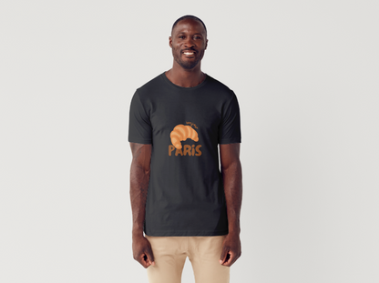 Tricou barbat 100% bumbac "Bonjour Paris" Negru