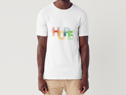 Tricou barbat 100% bumbac "Hope " Alb