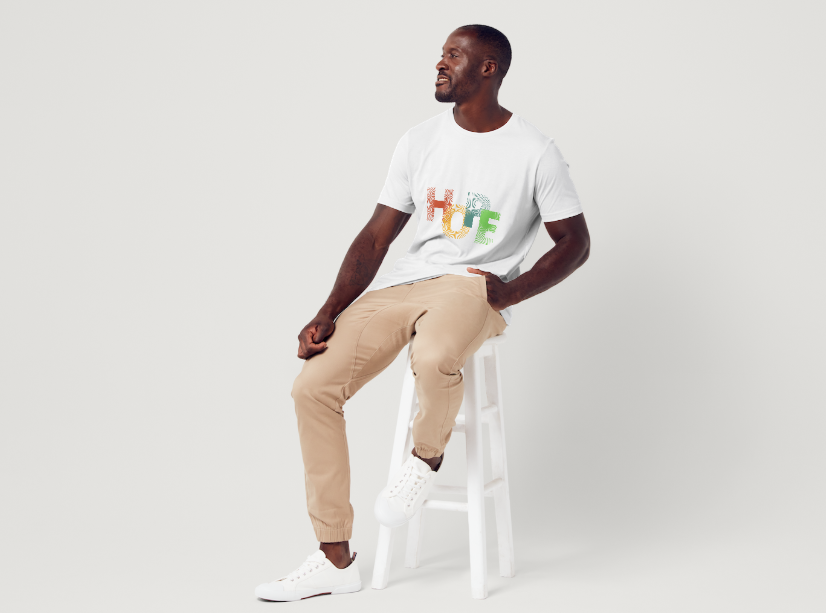 Tricou barbat 100% bumbac "Hope " Alb
