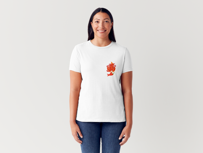 Tricou dama 100% bumbac "Spicy" Alb