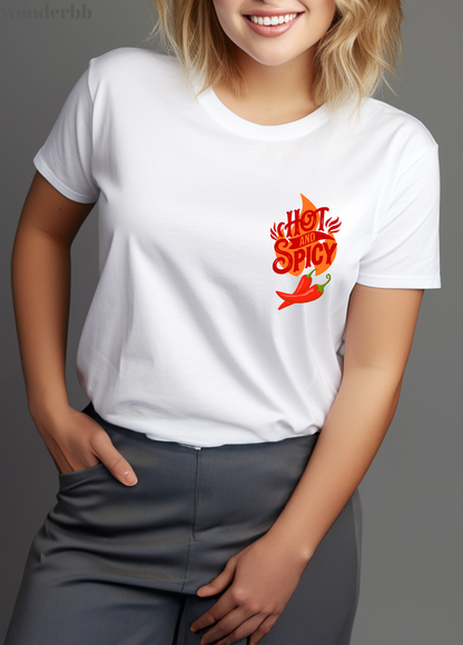 Tricou dama 100% bumbac "Spicy" Alb