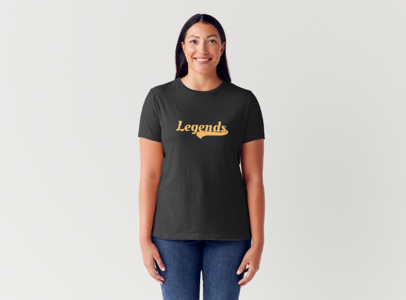 Tricou dama 100% bumbac "Legends" Negru