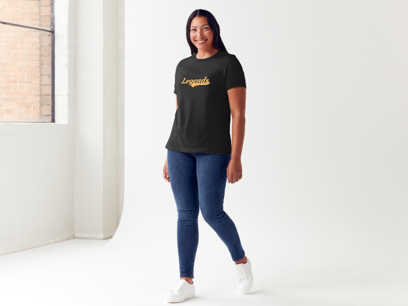 Tricou dama 100% bumbac "Legends" Negru