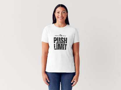 Tricou dama 100% bumbac "Push your limit" Alb
