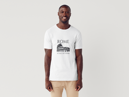 Tricou barbat 100% bumbac "Rome" Alb