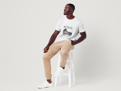Tricou barbat 100% bumbac "Rome" Alb