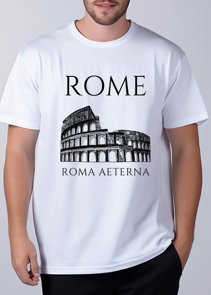 Tricou barbat 100% bumbac "Rome" Alb