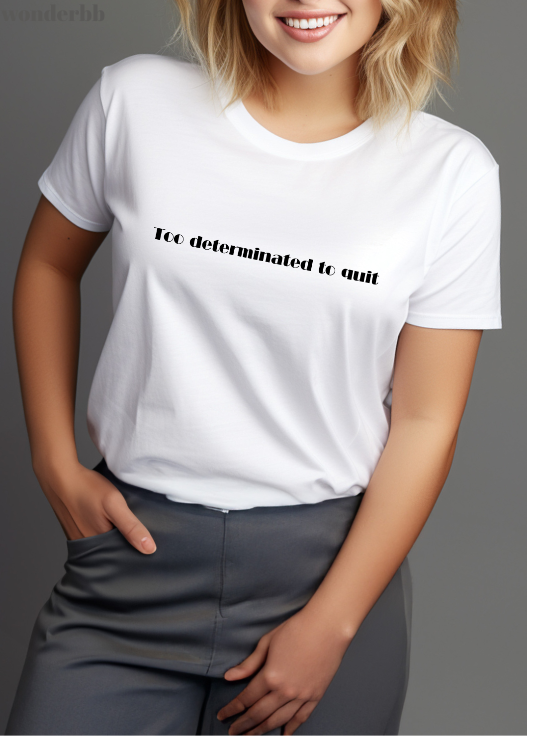Tricou dama 100% bumbac Too determinate to quit
